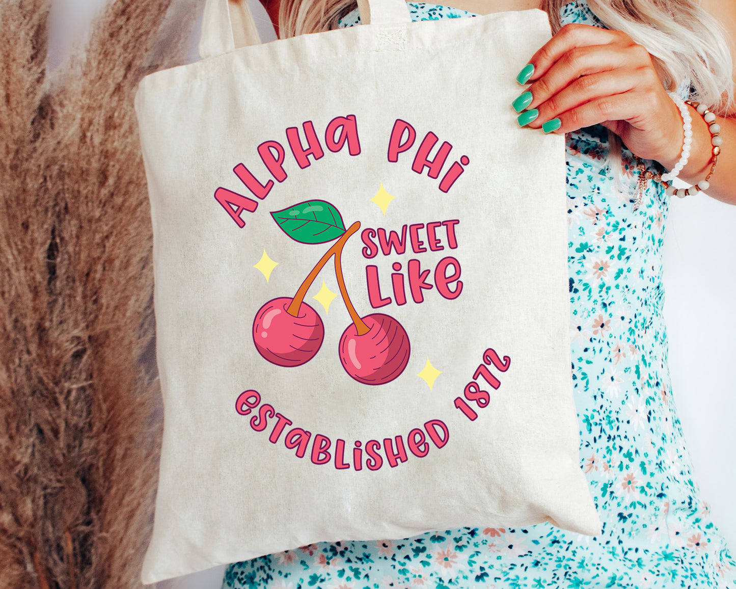 Alpha Phi Sweet Like Cherry Sorority Tote Bag _ 34313g