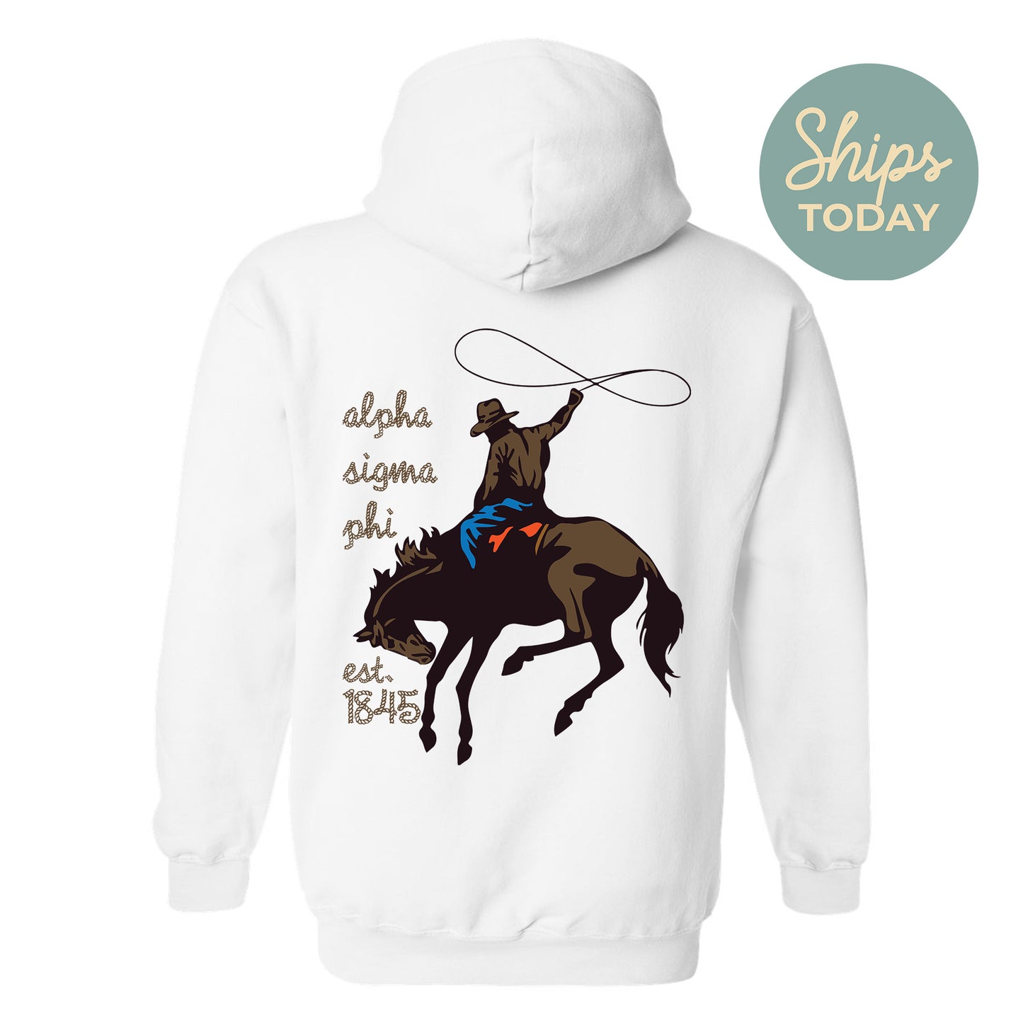 Alpha Sigma Phi Cowboy Fraternity Hoodie _ 31182g