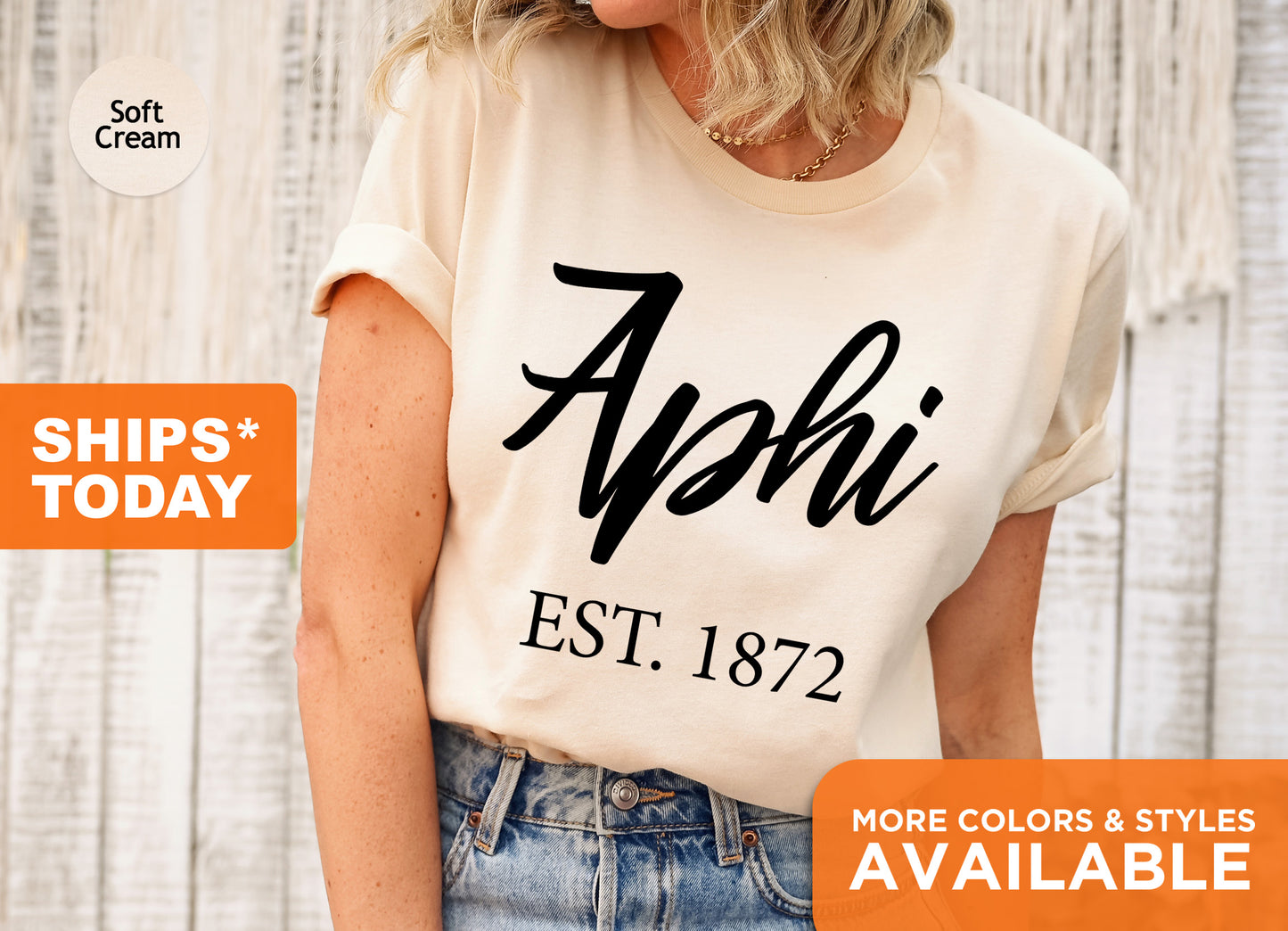 Alpha Phi Black Flowy Sorority T-shirt _ 82g
