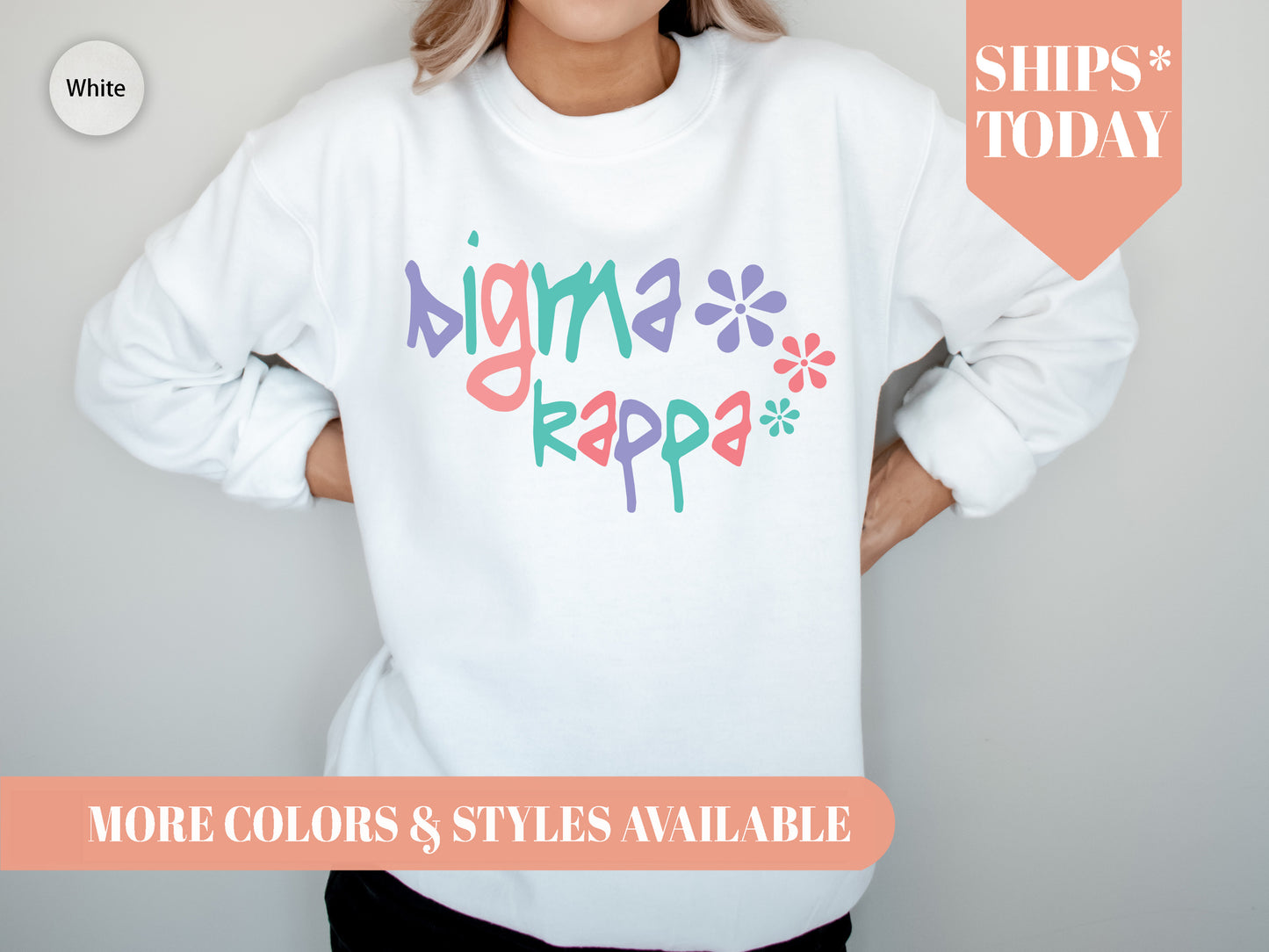 Sigma Kappa Colorful Floral Sorority Sweatshirt _ 2625g