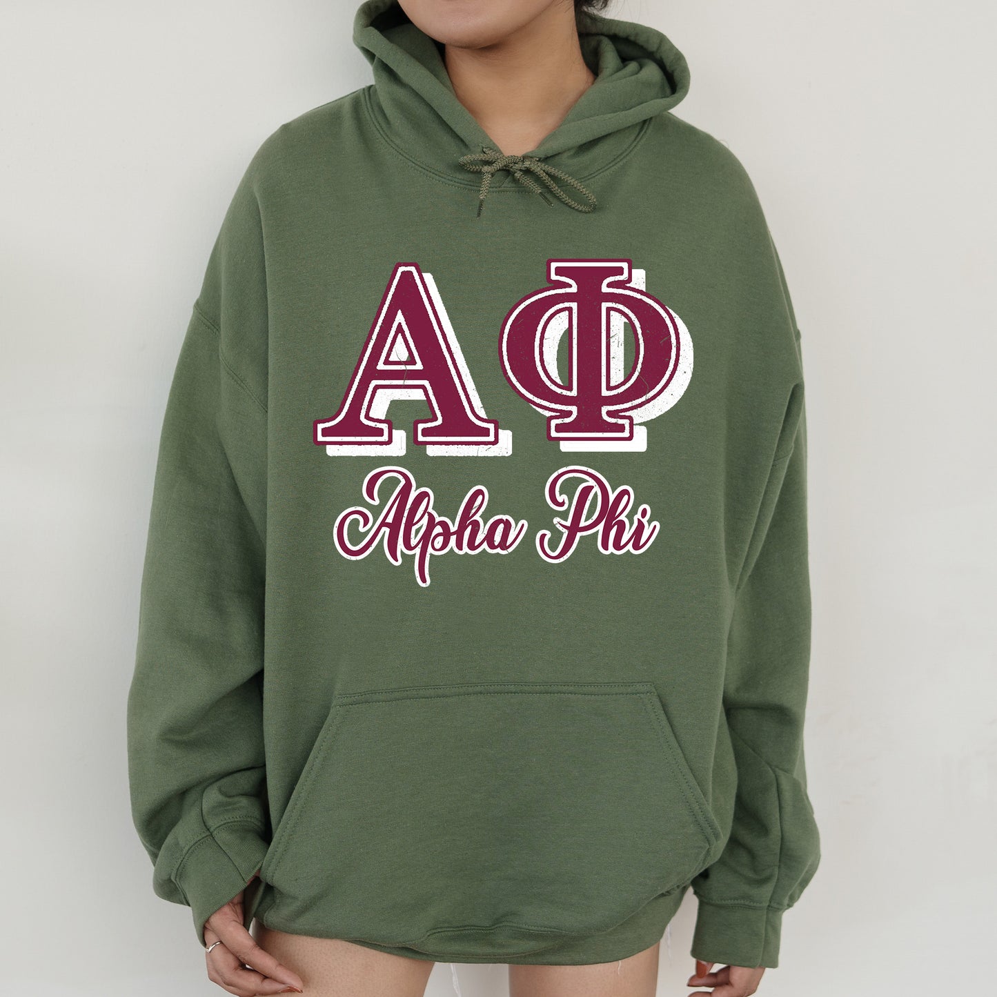 Alpha Phi Greek Colors Sorority Hoodie _ 36074g
