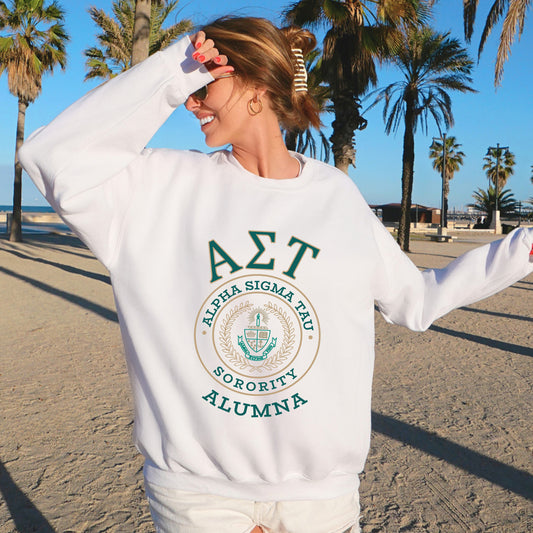 Alpha Sigma Tau Alumna Vintage Sorority Sweatshirt _ 31016g