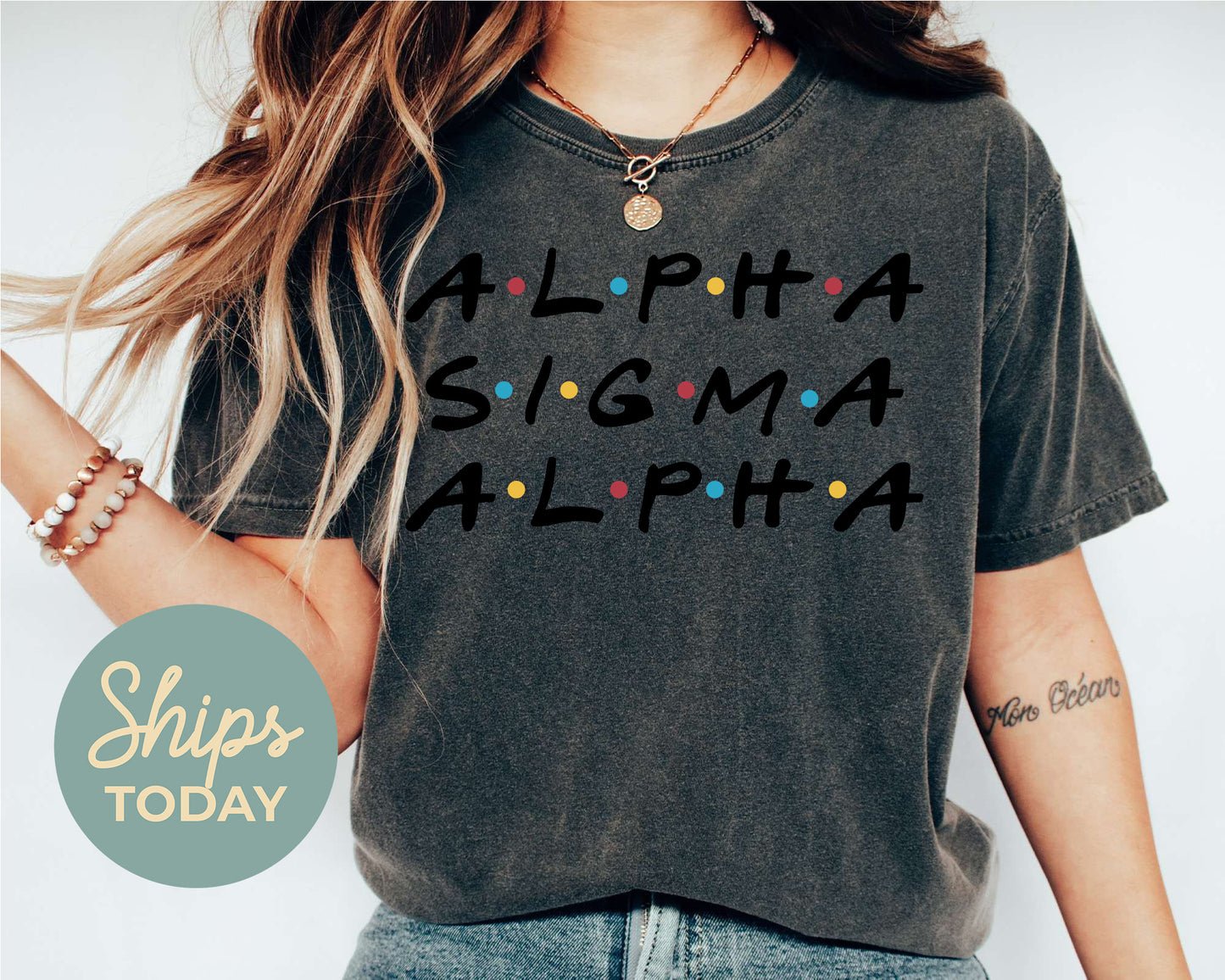 Alpha Sigma Alpha Friends Frenzy Sorority T-shirt _ 30652g