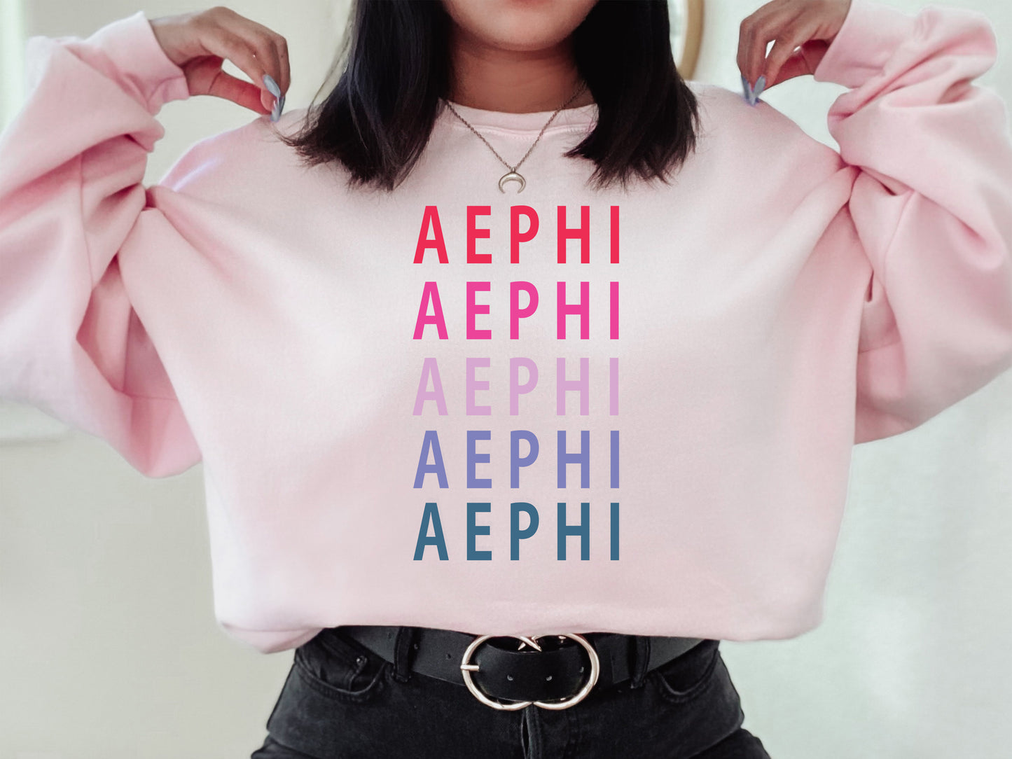 Alpha Epsilon Phi Bright and Stacked Sorority Sweatshirt _ 2g