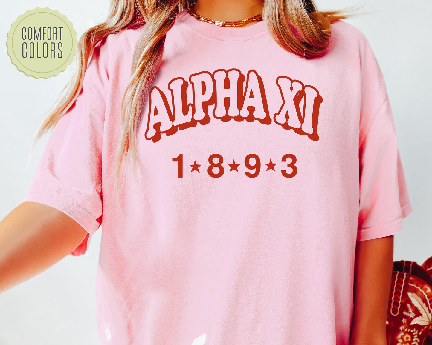 Alpha Xi Delta Red Arch Comfort Colors Sorority T-shirt _ 370g