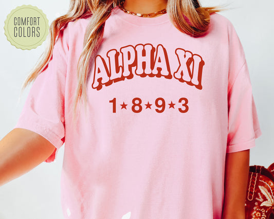 Alpha Xi Delta Red Arch Comfort Colors Sorority T-shirt _ 370g