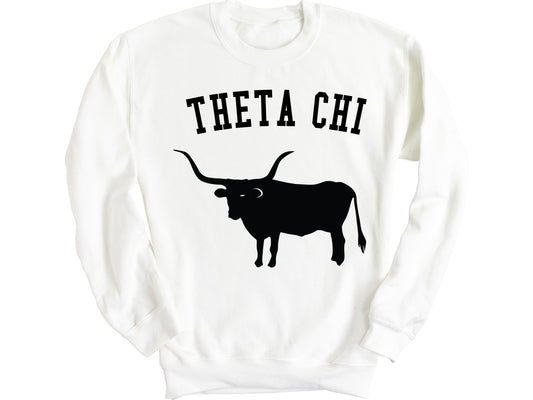 Theta Chi Long Horn Fraternity Sweatshirt _ 1552g
