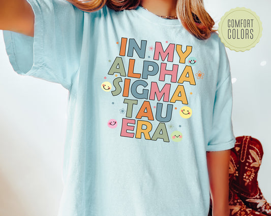 Alpha Sigma Tau Sorority Era Comfort Colors Sorority T-shirt _ 35444g