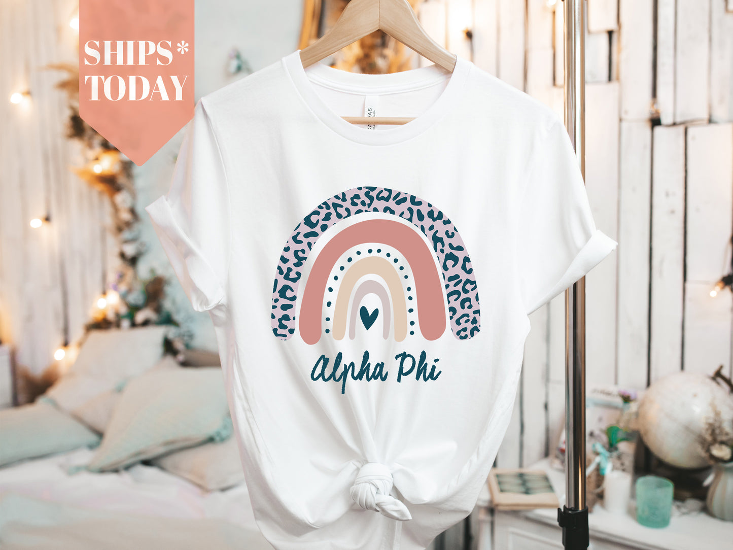 Alpha Phi Greek Rainbow Sorority T-shirt _ 2738g
