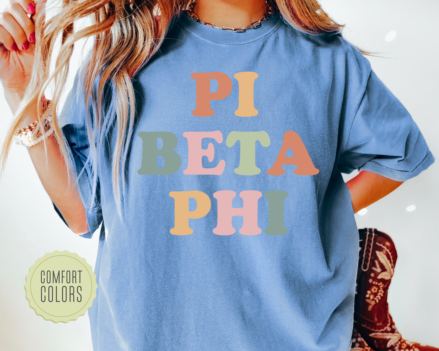 Pi Beta Phi Bright and Proud Comfort Colors Sorority T-shirt _ 434g