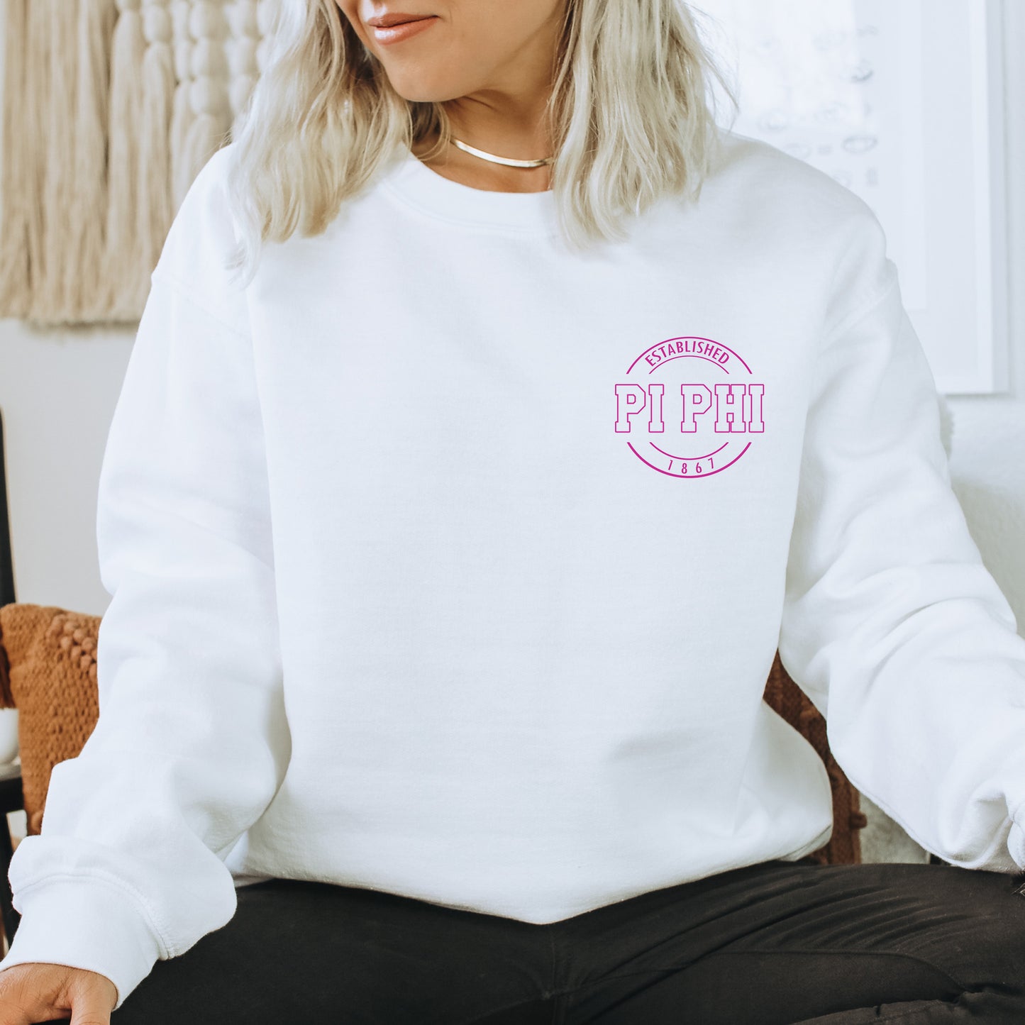 Pi Beta Phi Stamped Sorority Sweatshirt _ 39132g