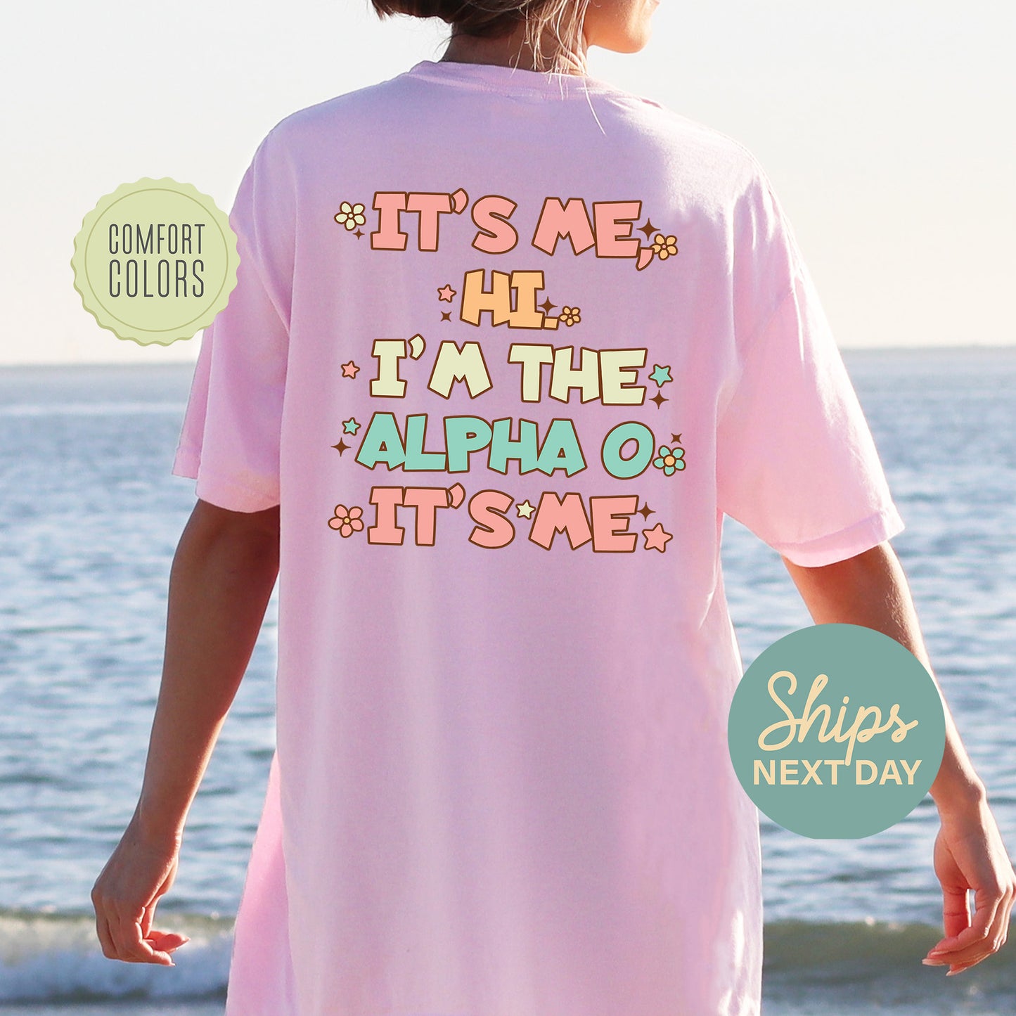 Alpha Omicron Pi Signature Chic Comfort Colors Sorority T-shirt _ 35969g