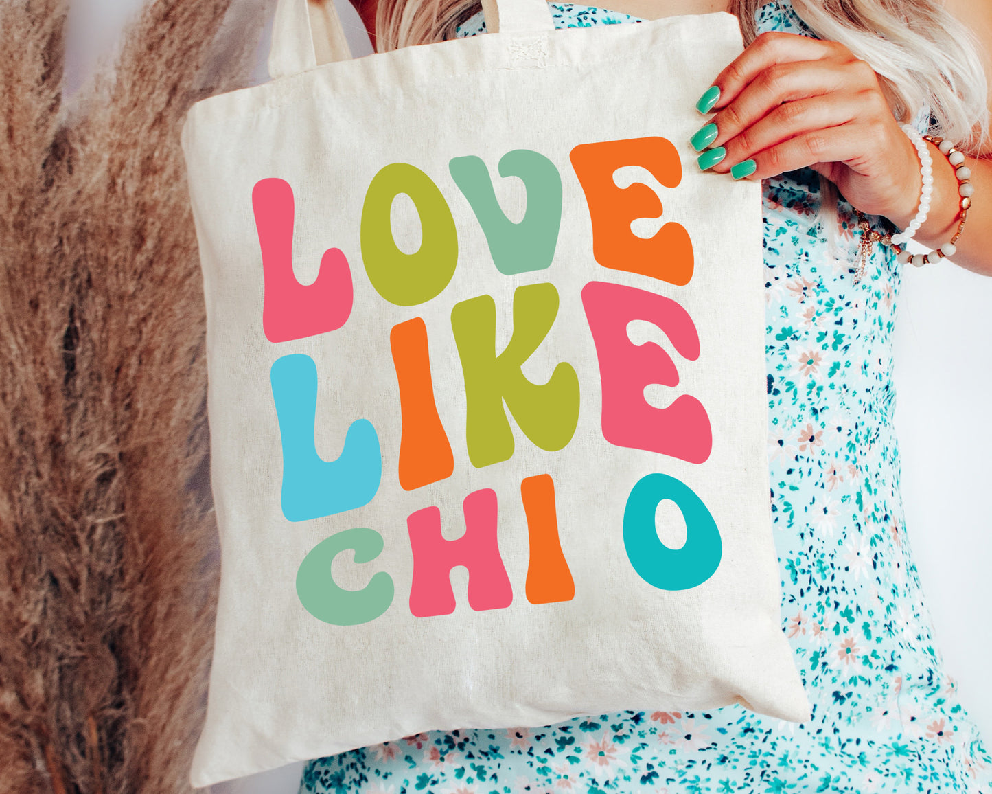 Chi Omega Love Like Sorority Tote Bag _ 34343g