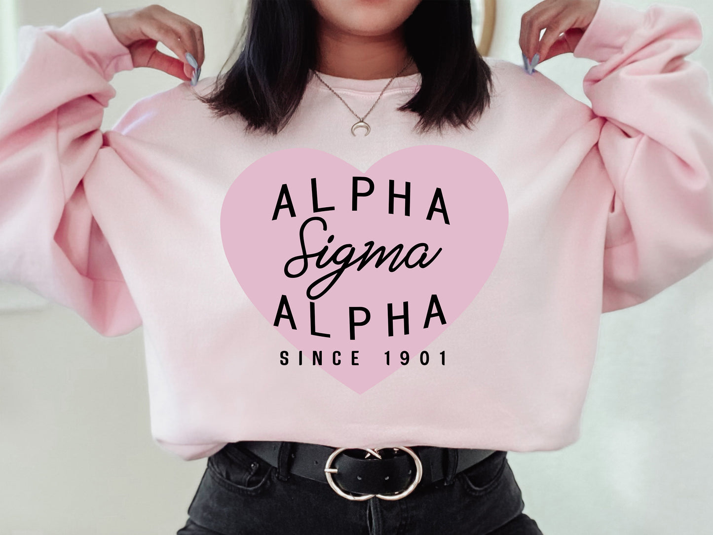 Alpha Sigma Alpha Pretty in Pink Sorority Sweatshirt _ 446g