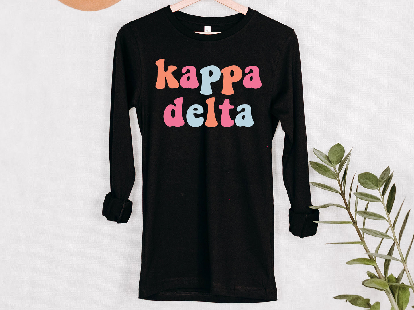 Kappa Delta Vividly Vibrant Sorority Long Sleeve T-shirt _ 3165g