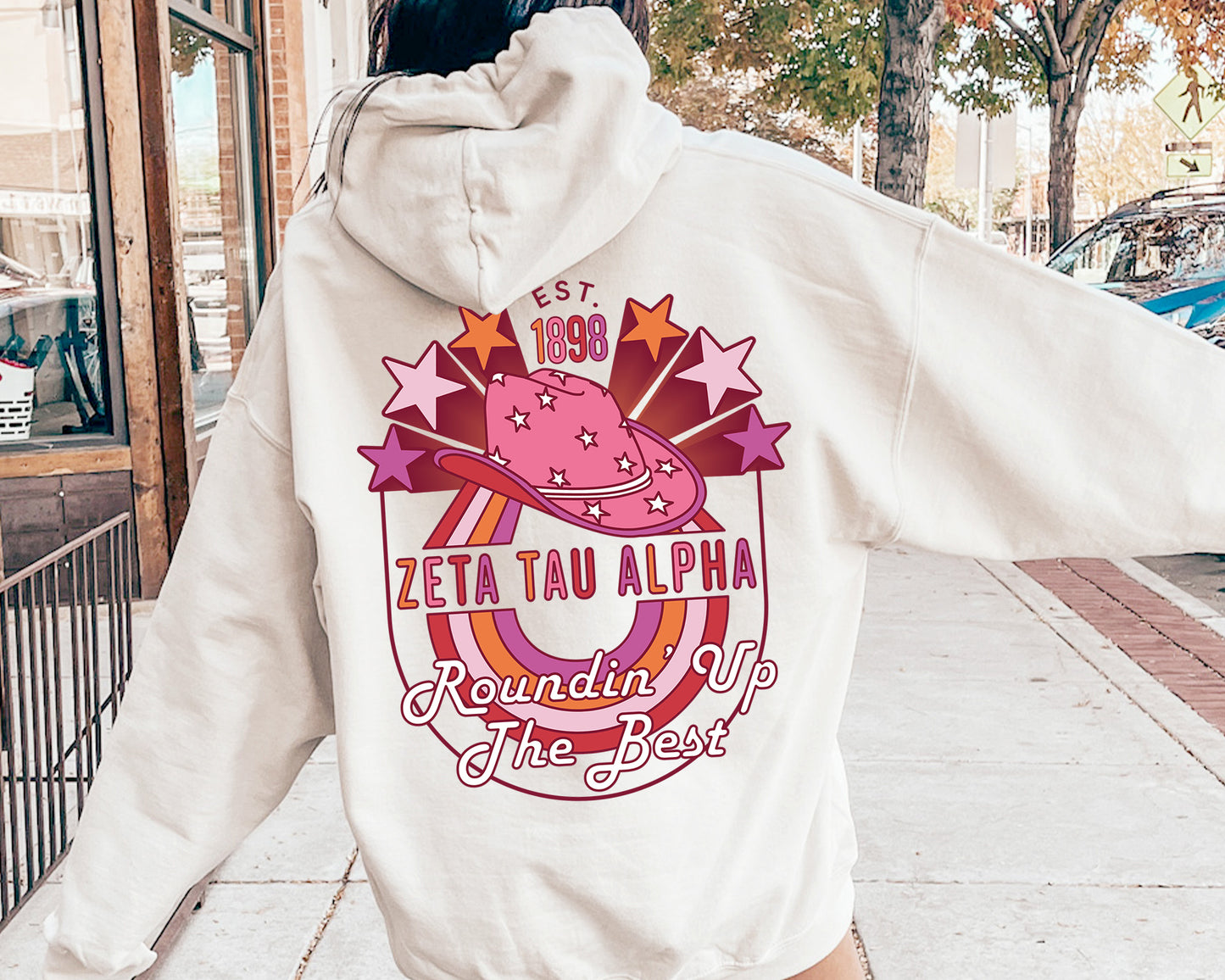 Zeta Tau Alpha Roundin' up the Best Sorority Hoodie _ 32919g
