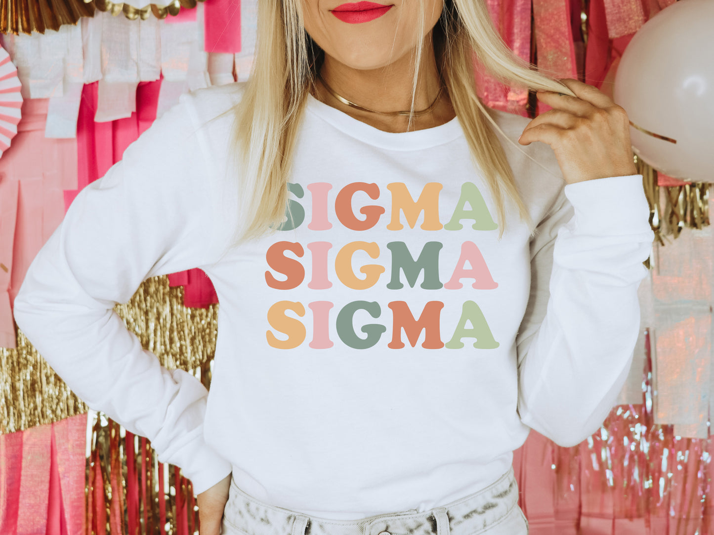 Sigma Sigma Sigma Bright and Proud Sorority Long Sleeve T-shirt _ 437g