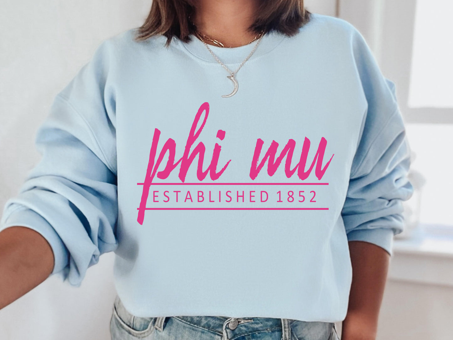 Phi Mu All Pink Sorority Sweatshirt _ 770g