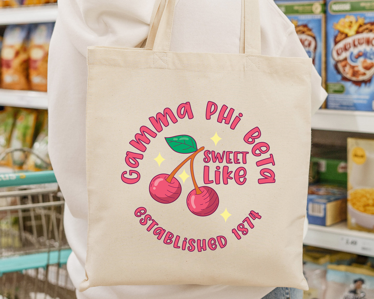 Gamma Phi Beta Sweet Like Cherry Sorority Tote Bag _ 34322g