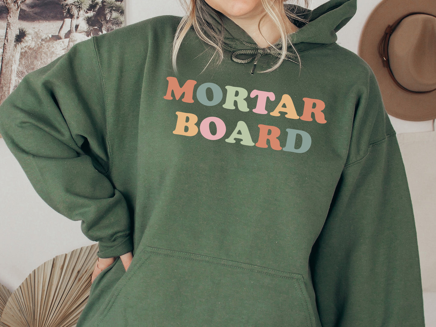 Mortar Board Bright and Colorful Sorority Hoodie _ 3475g