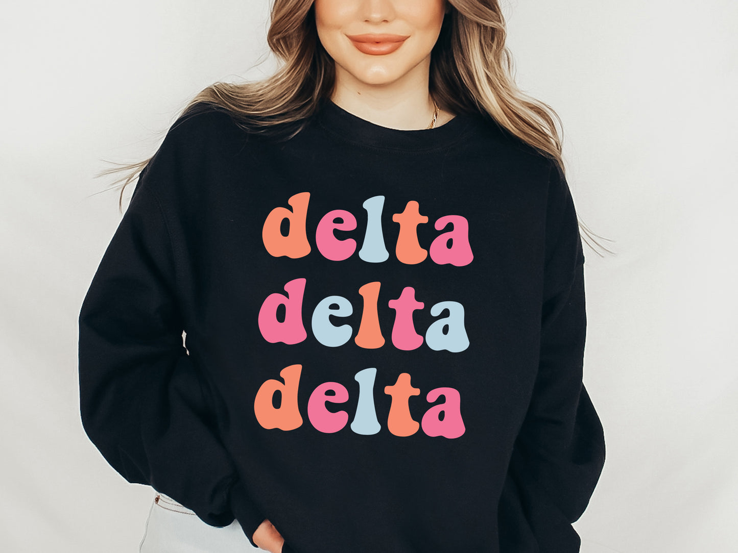 Delta Delta Delta Vividly Vibrant Sorority Sweatshirt _ 3159g