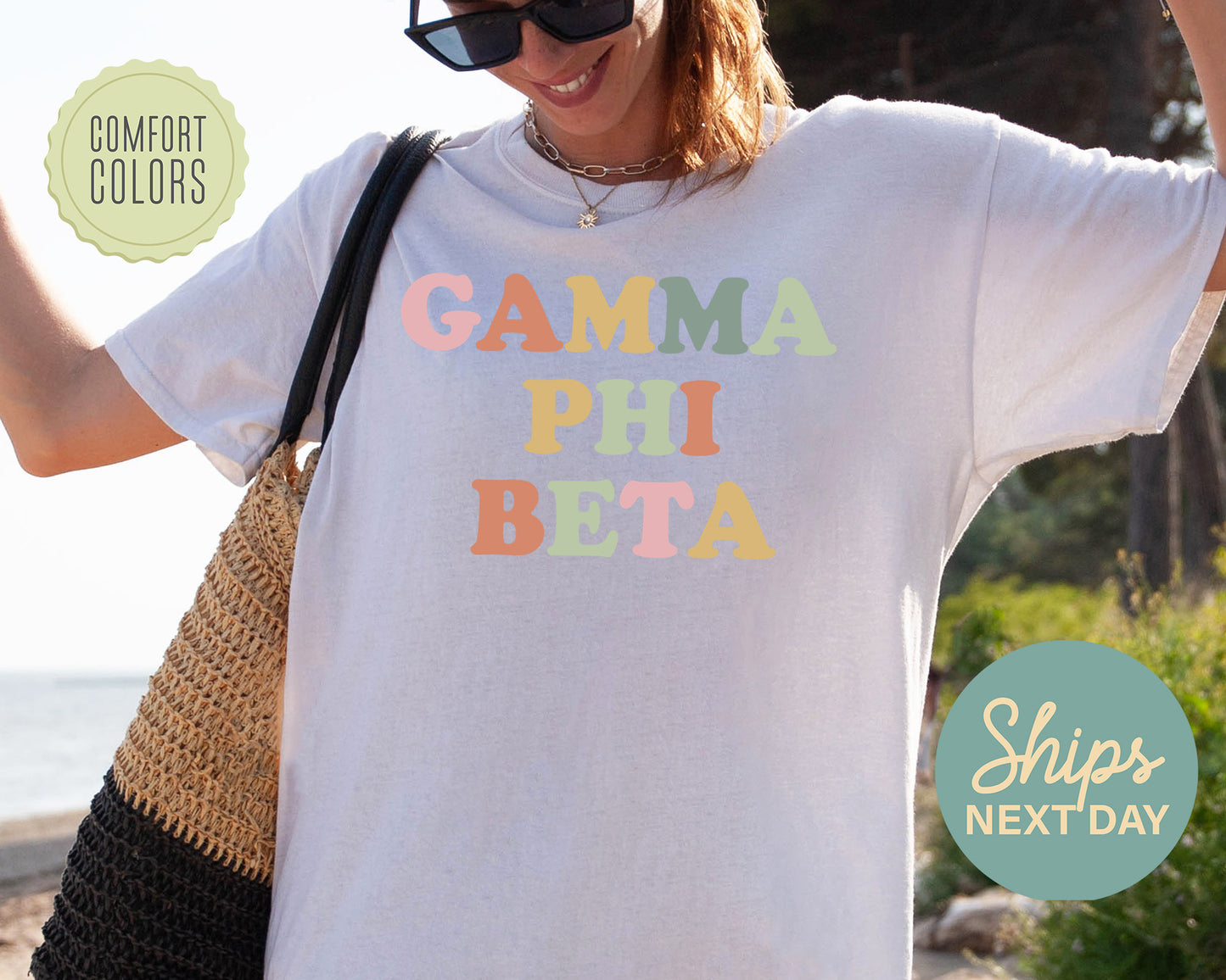 Gamma Phi Beta Bright and Proud Comfort Colors Sorority T-shirt _ 428g