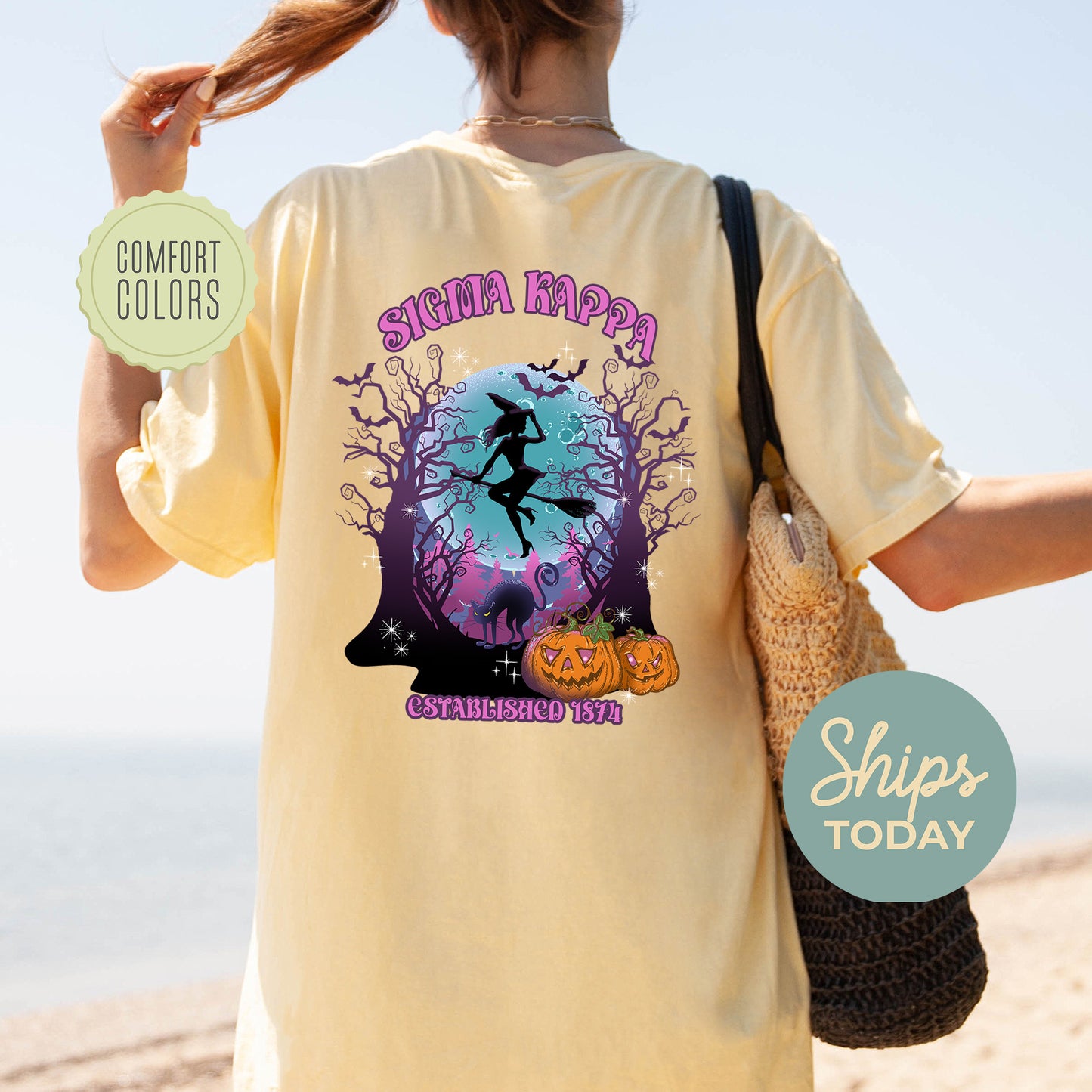 Sigma Kappa Halloween Witch Comfort Colors Sorority T-shirt _ 36248g