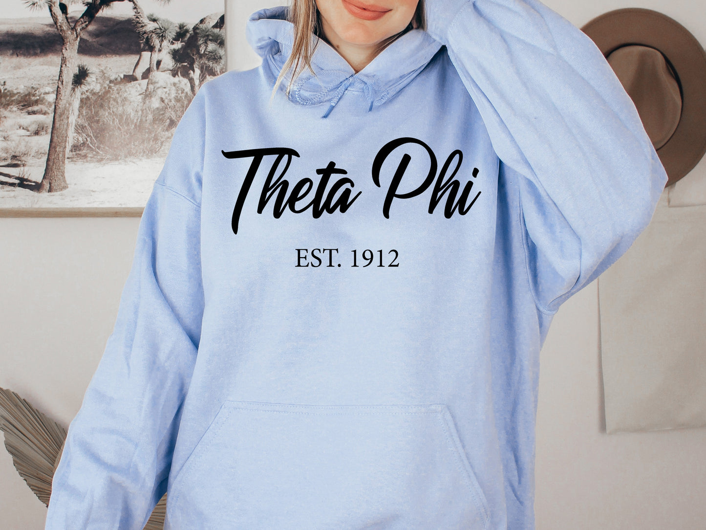 Theta Phi Alpha Black Flowy Sorority Hoodie _ 101g
