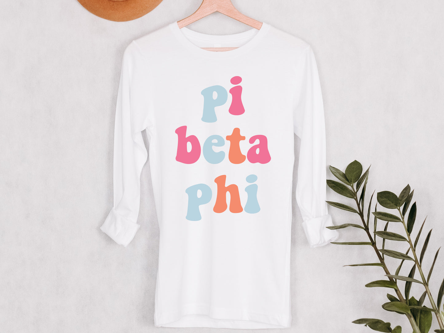 Pi Beta Phi Vividly Vibrant Sorority Long Sleeve T-shirt _ 3169g
