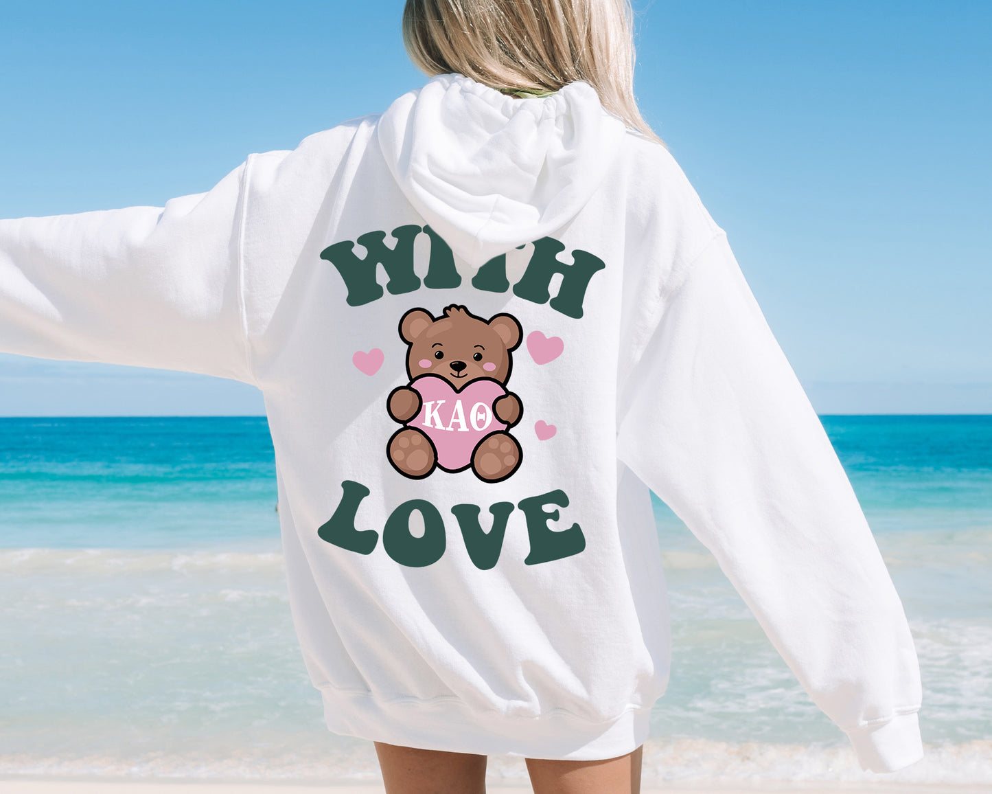 Kappa Alpha Theta With Love Sorority Hoodie _ 33221g