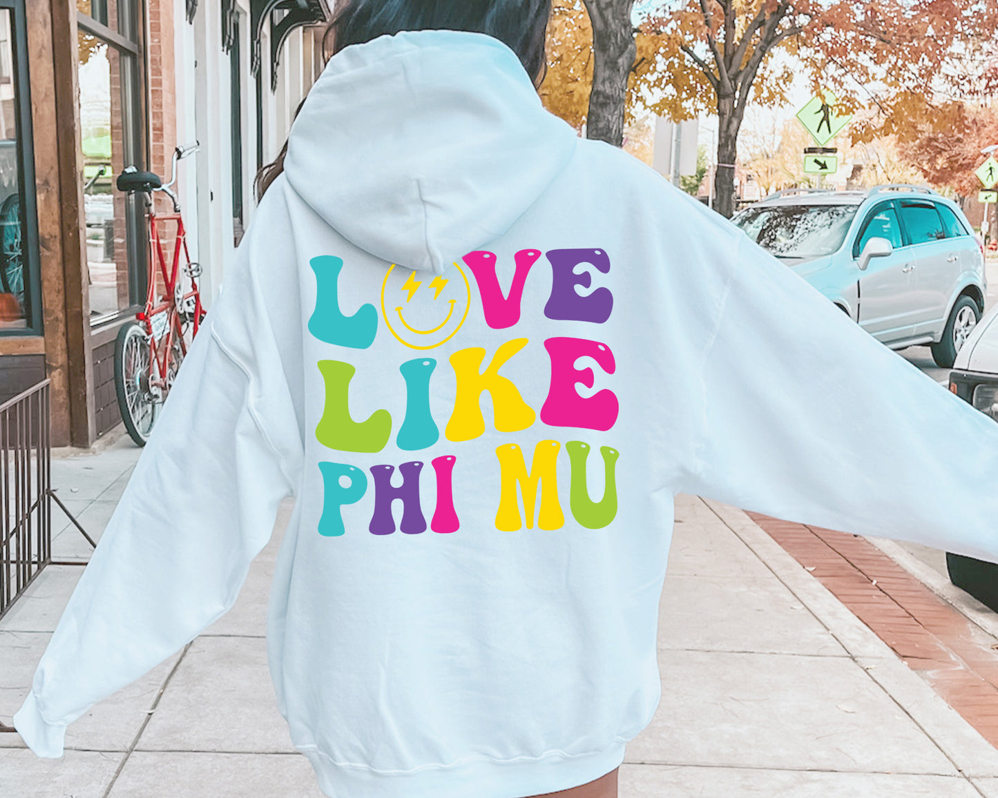 Phi Mu Blissful and Vibrant Sorority Hoodie _ 30559g