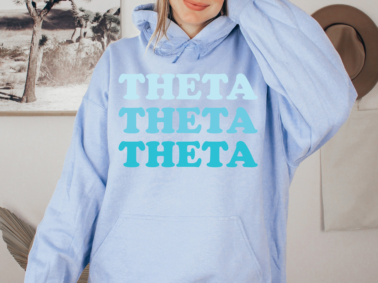 Kappa Alpha Theta Touch of Blue Sorority Hoodie _ 2592g