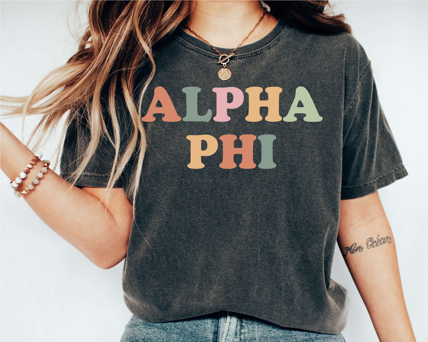 Alpha Phi Bright and Proud Sorority T-shirt _ 419g