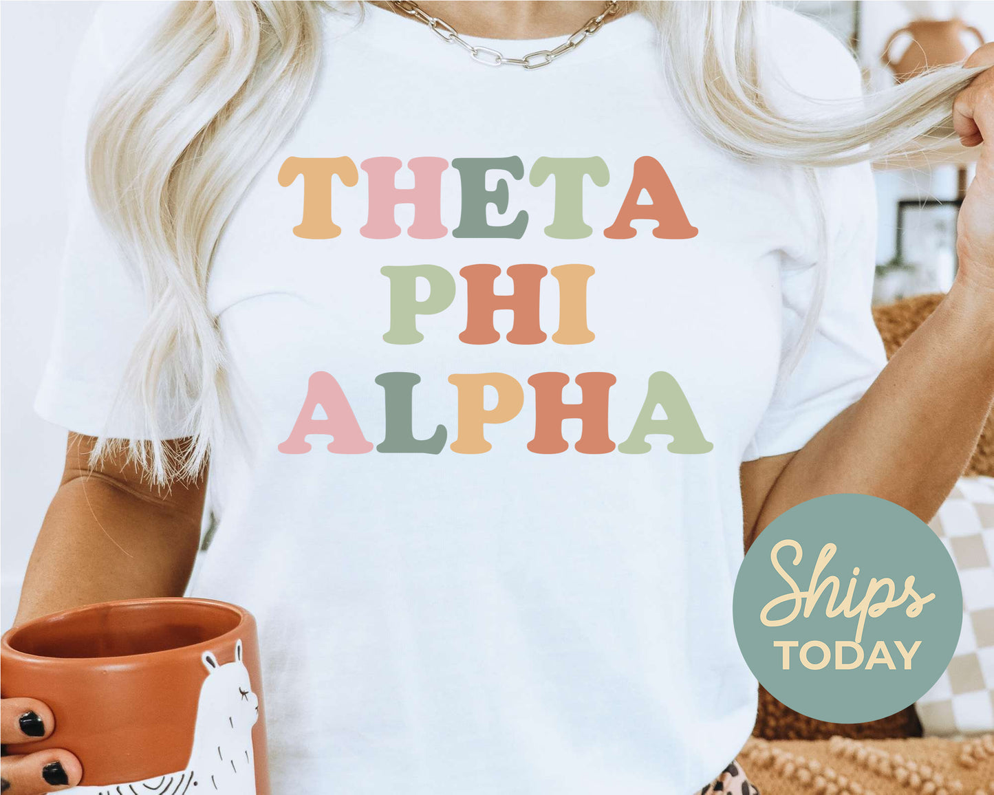 Theta Phi Alpha Bright and Proud Sorority T-shirt _ 438g