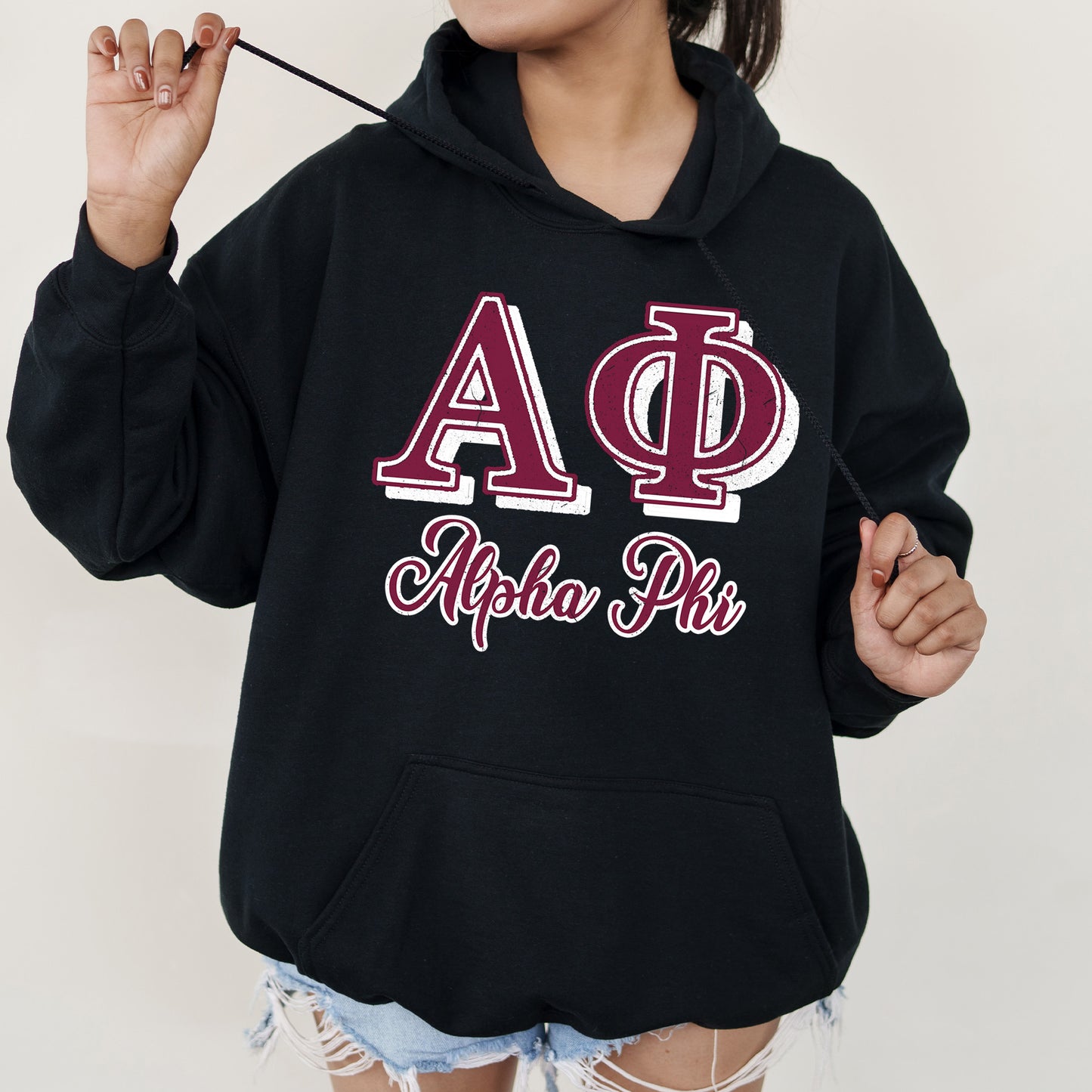 Alpha Phi Greek Colors Sorority Hoodie _ 36074g