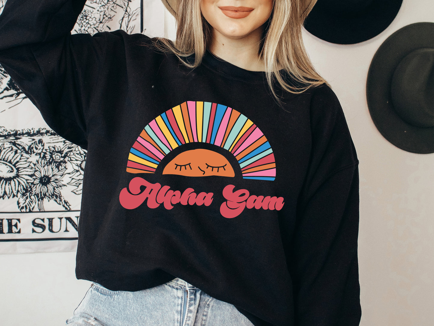 Alpha Gamma Delta Sunshine Sorority Sweatshirt _ 3310g