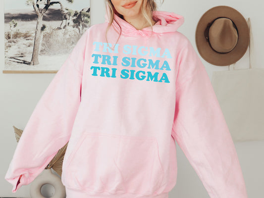 Sigma Sigma Sigma Touch of Blue Sorority Hoodie _ 2600g