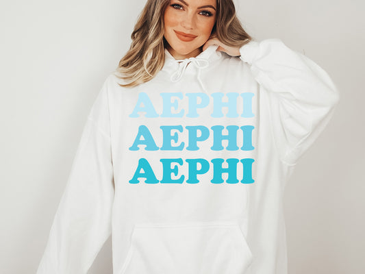 Alpha Epsilon Phi Touch of Blue Sorority Hoodie _ 2579g