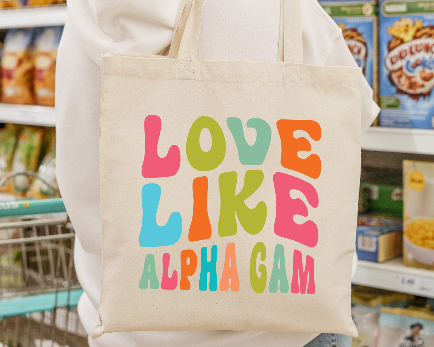 Alpha Gamma Delta Love Like Sorority Tote Bag _ 34337g