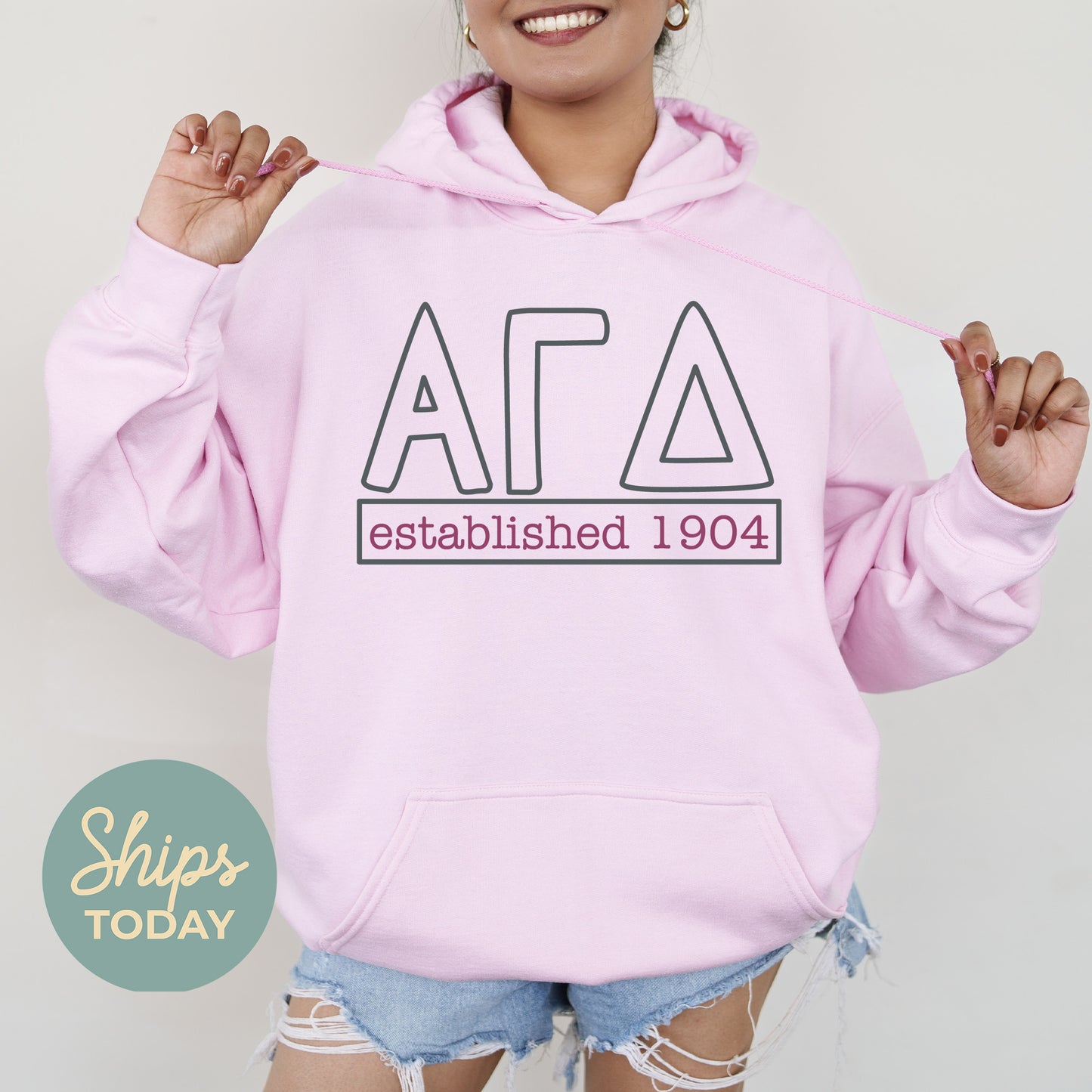 Alpha Gamma Delta Simply Greek Sorority Hoodie _ 39339g