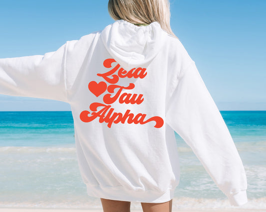 Zeta Tau Alpha Red Heart Sorority Hoodie _ 33371g