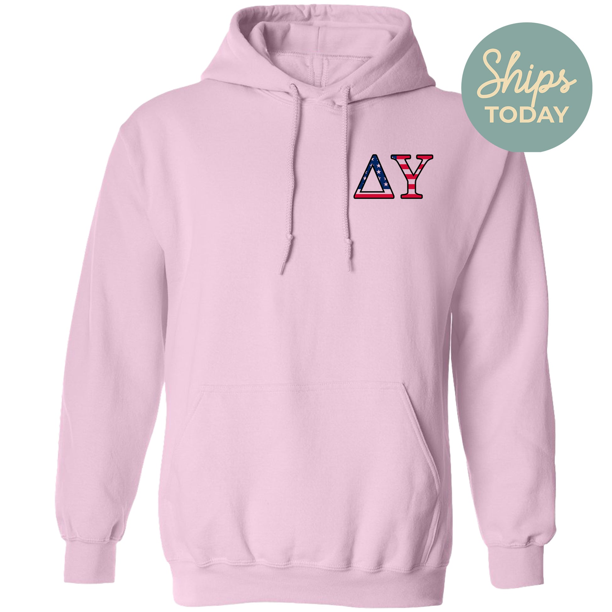 a pink hoodie with the letters a and y on it