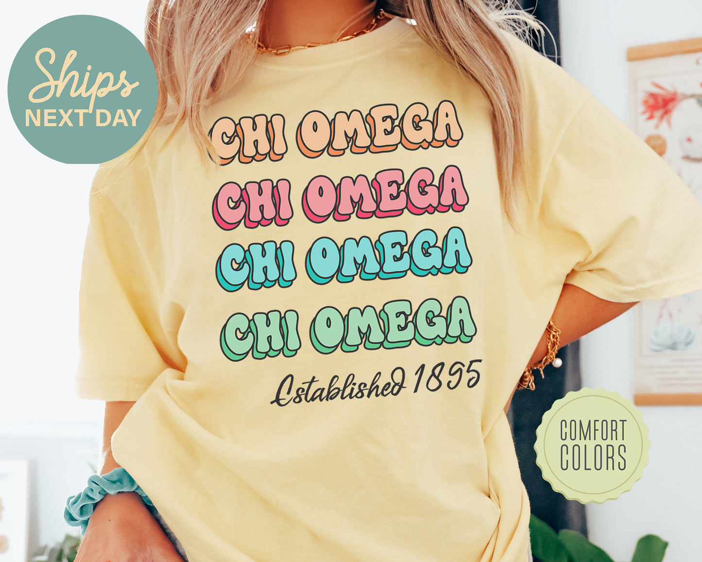 Chi Omega Lucy Comfort Colors Sorority T-shirt _ 267g