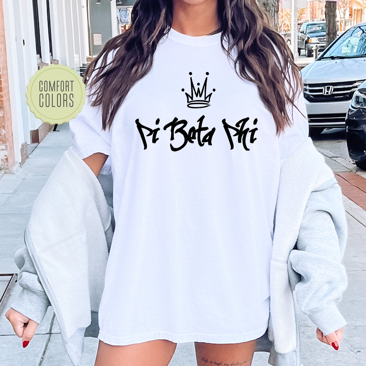 Pi Beta Phi Queen Comfort Colors Sorority T-shirt _ 2467g
