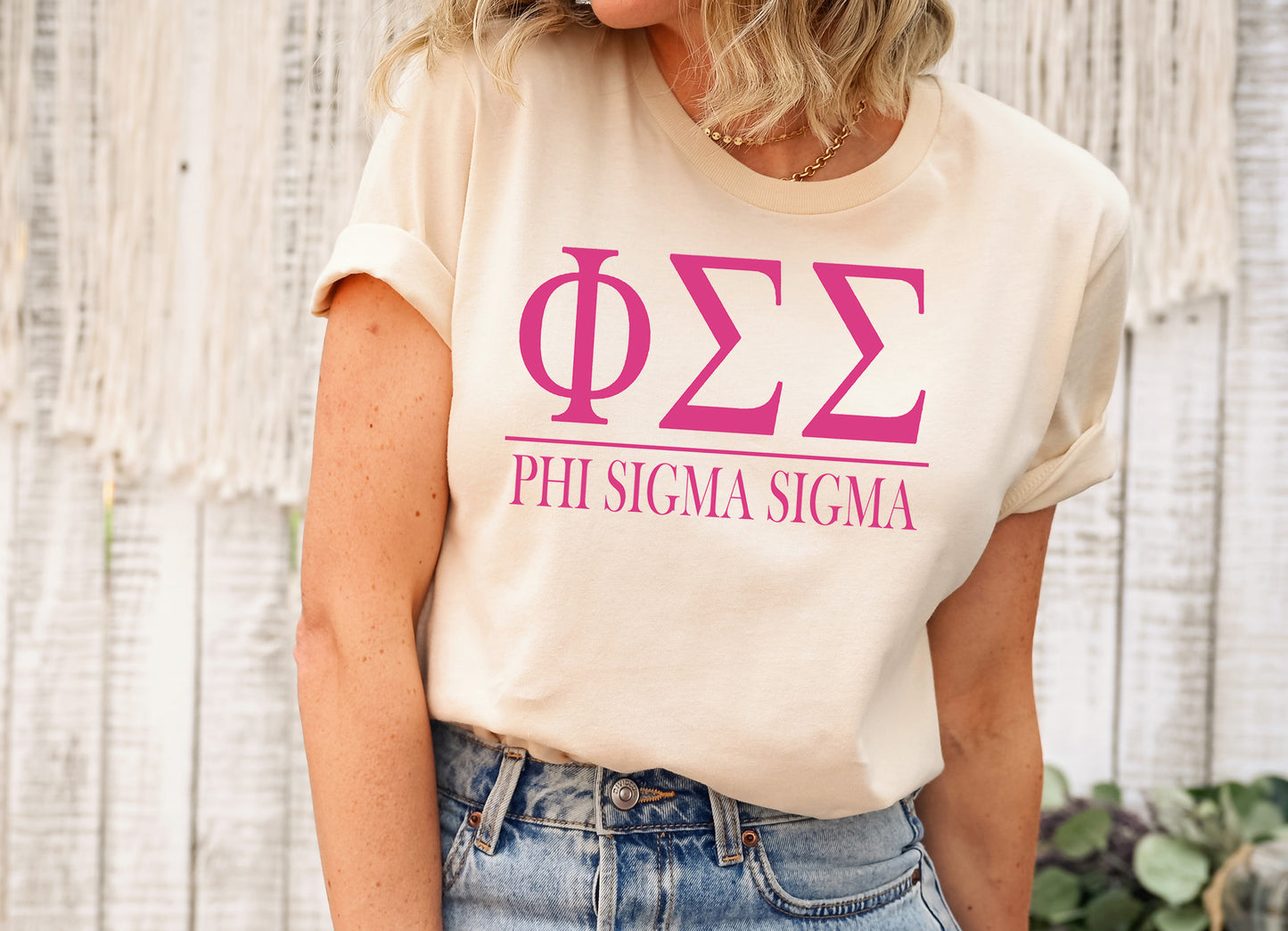 Phi Sigma Sigma Loud Letters Sorority T-shirt _ 485g
