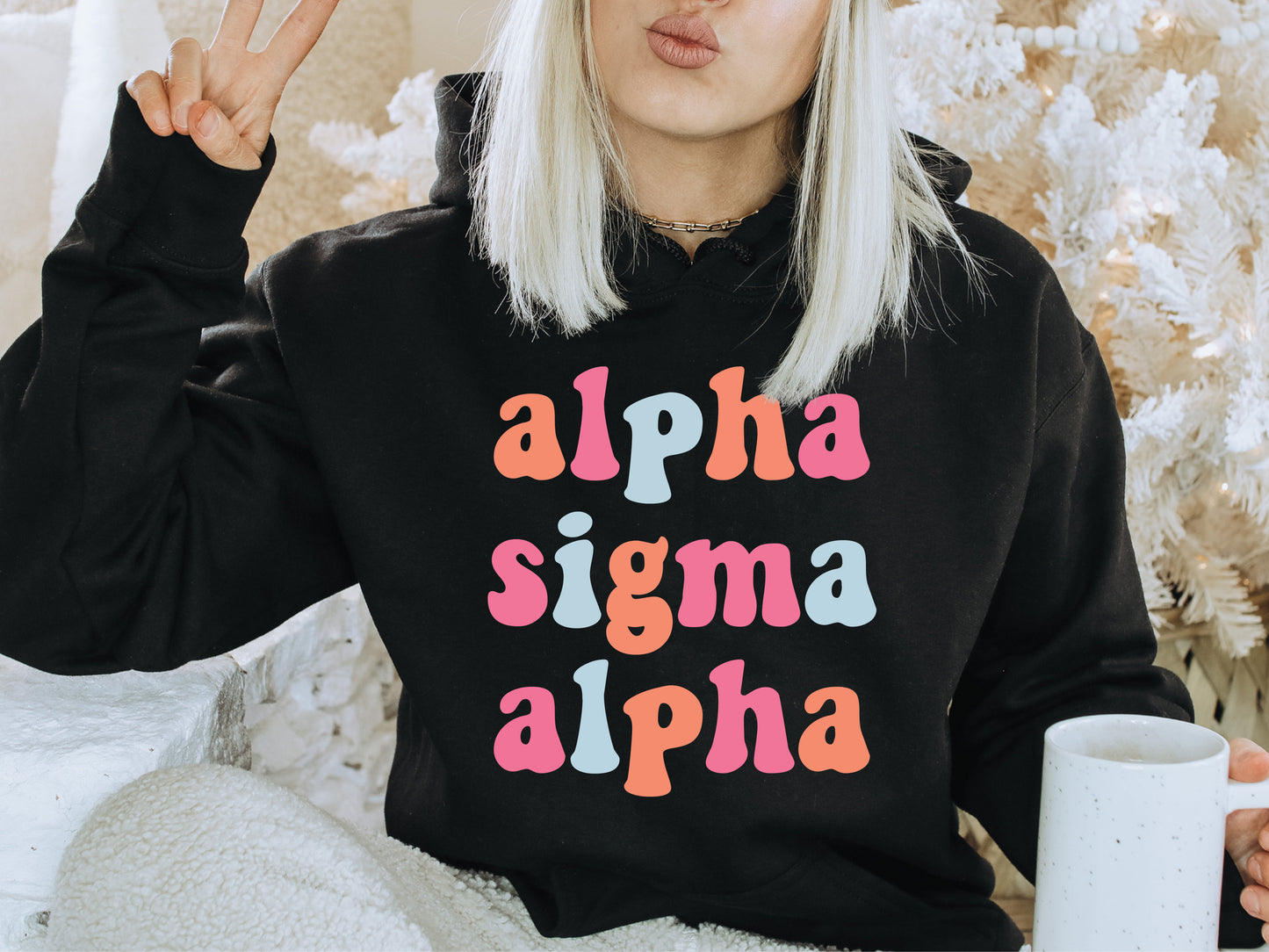 Alpha Sigma Alpha Vividly Vibrant Sorority Hoodie _ 3155g