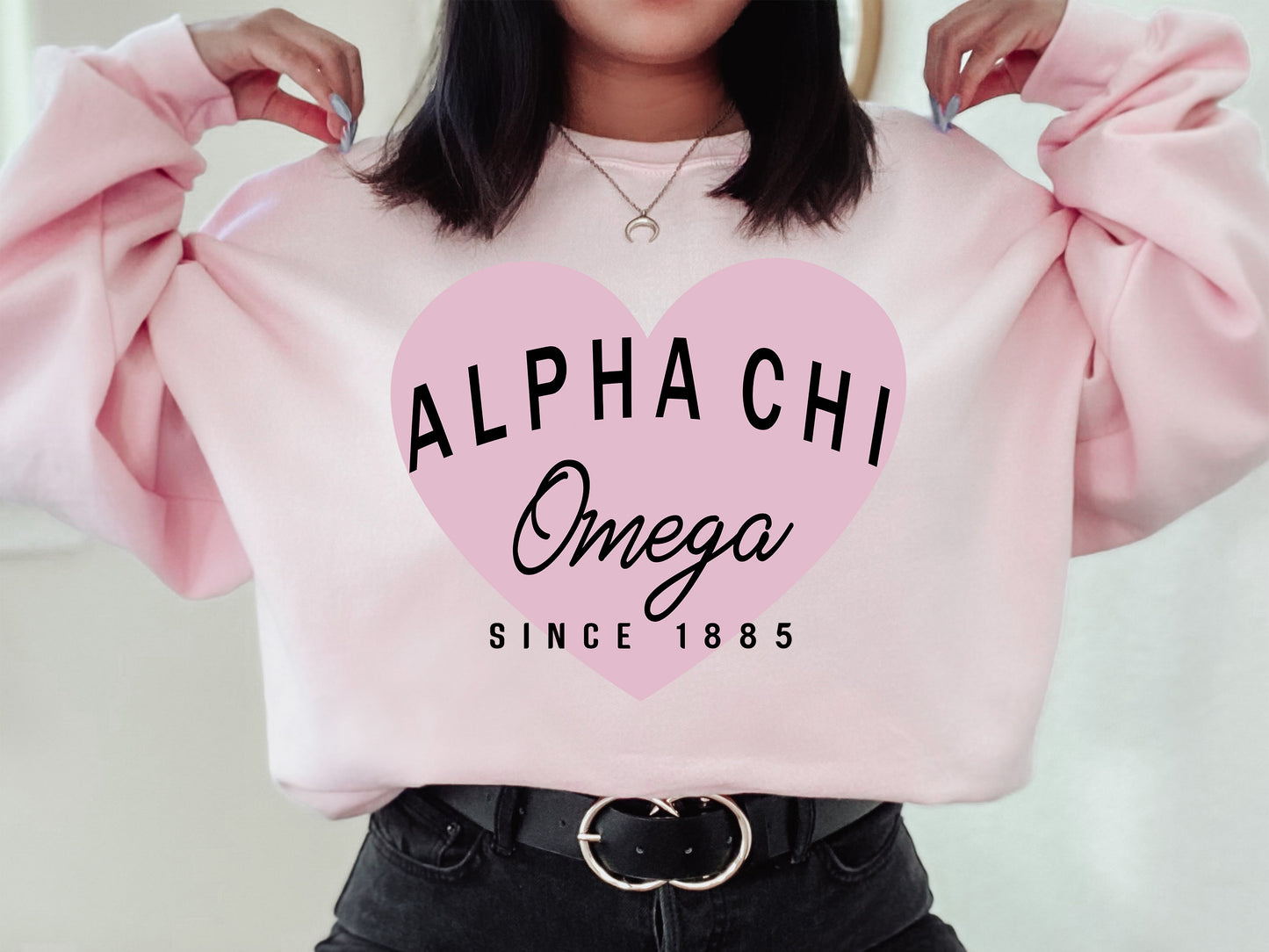 Alpha Chi Omega Pretty in Pink Sorority Sweatshirt _ 440g