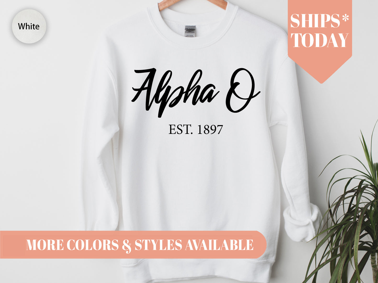 Alpha Omicron Pi Black Flowy Sorority Sweatshirt _ 81g