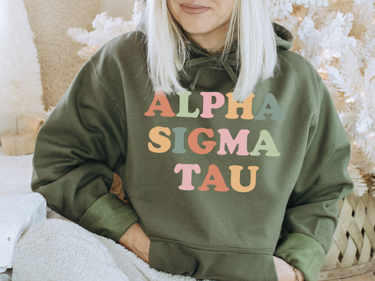 Alpha Sigma Tau Bright and Proud Sorority Hoodie _ 421g