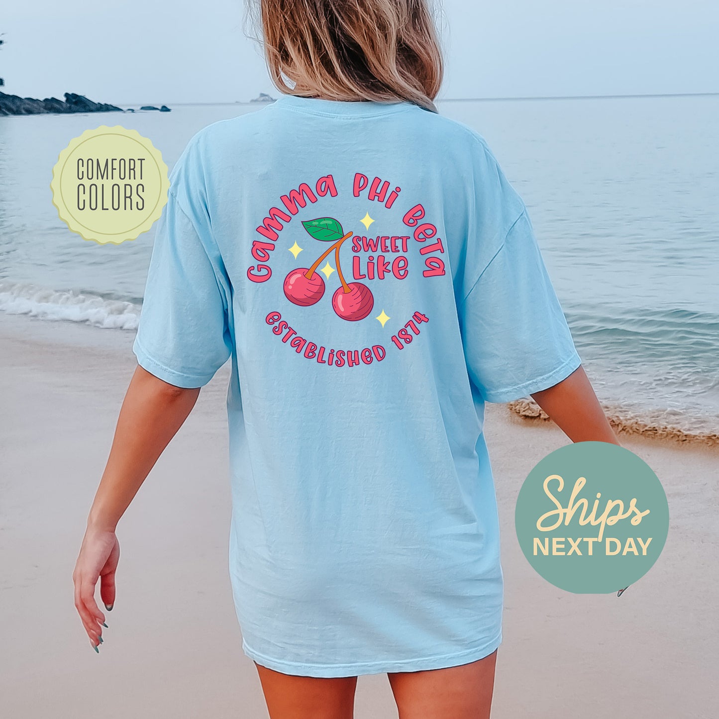 Gamma Phi Beta Sweet Like Cherry Comfort Colors Sorority T-shirt _ 32043g
